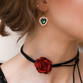 Choker flower black red